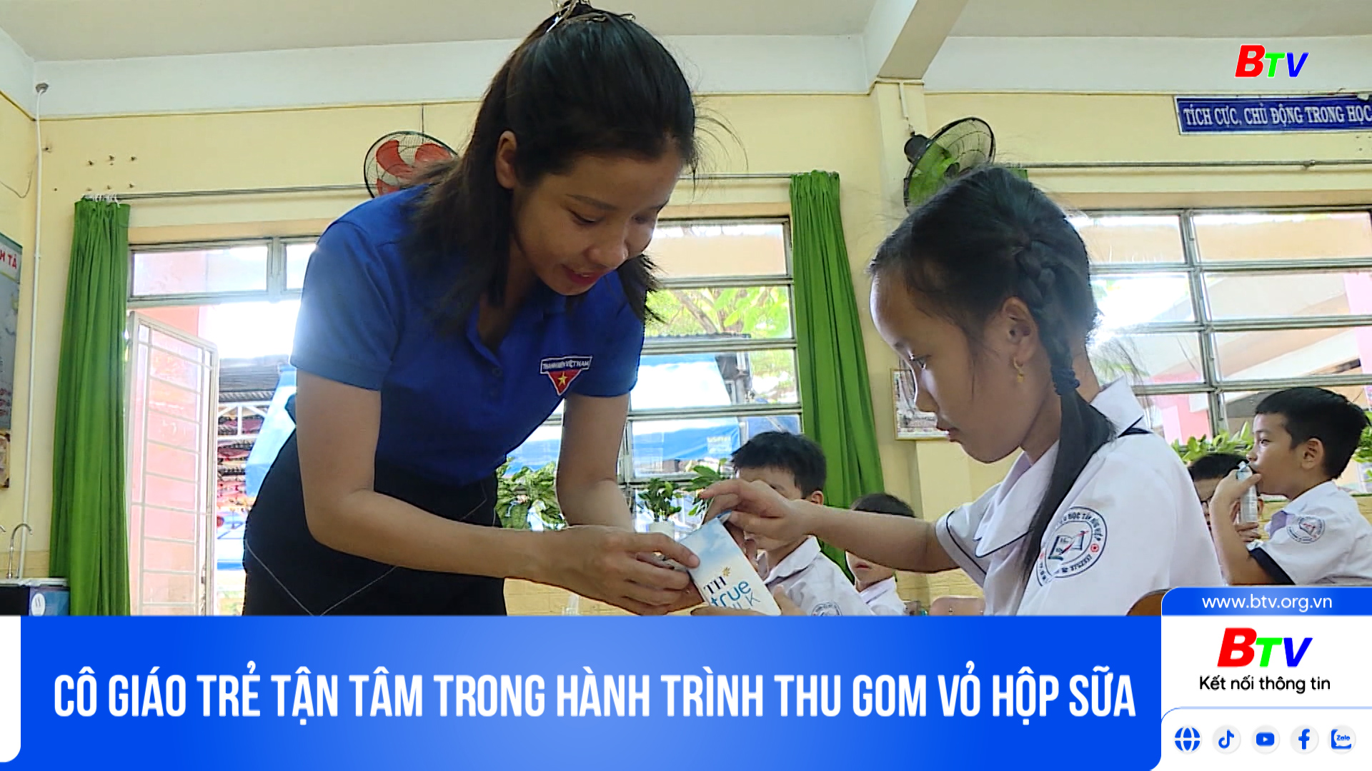 Cô giáo trẻ tận tâm trong hành trình thu gom vỏ hộp sữa